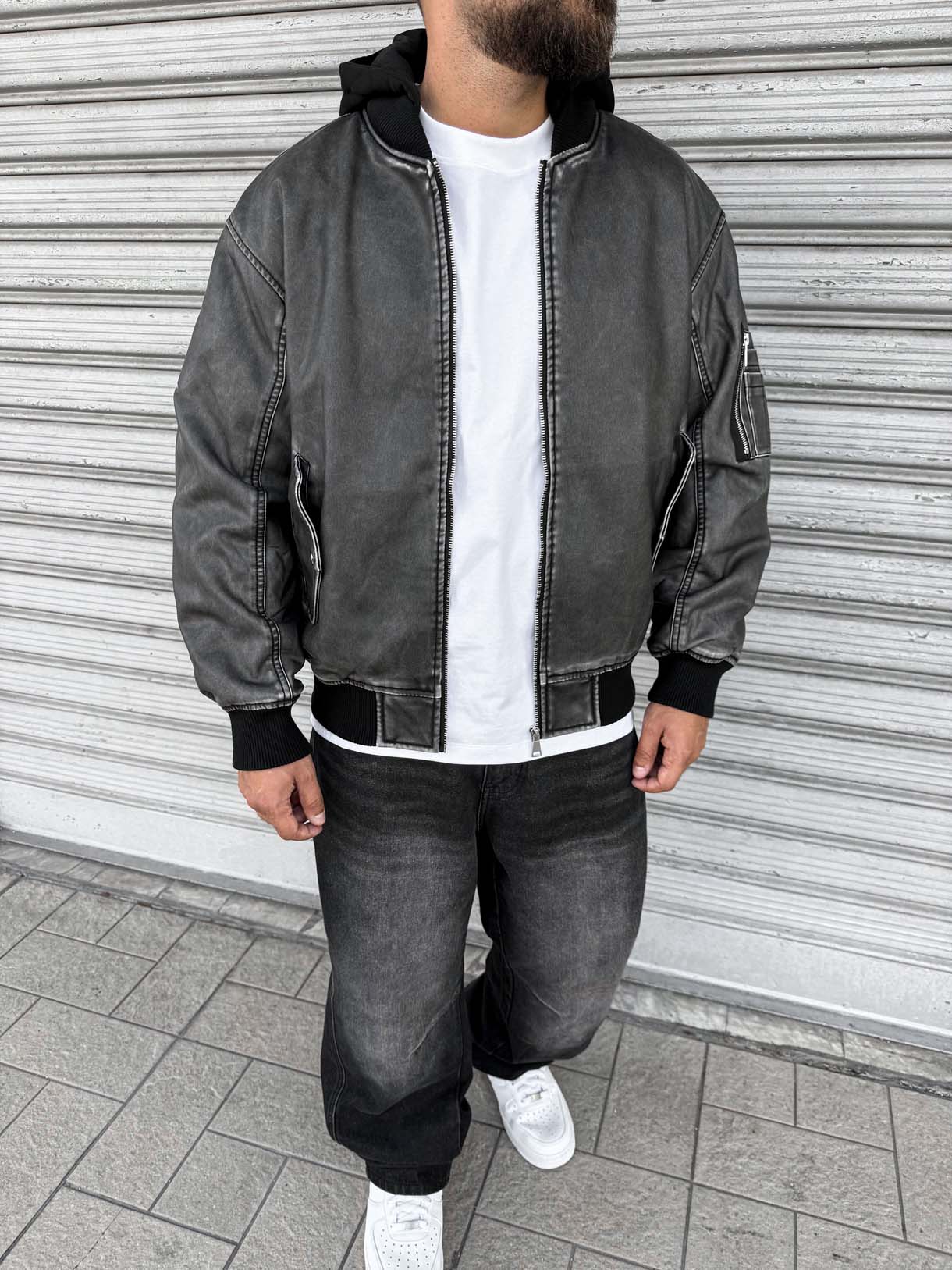Bomber Ecopelle Cappuccio Mod.Z - immagine 3