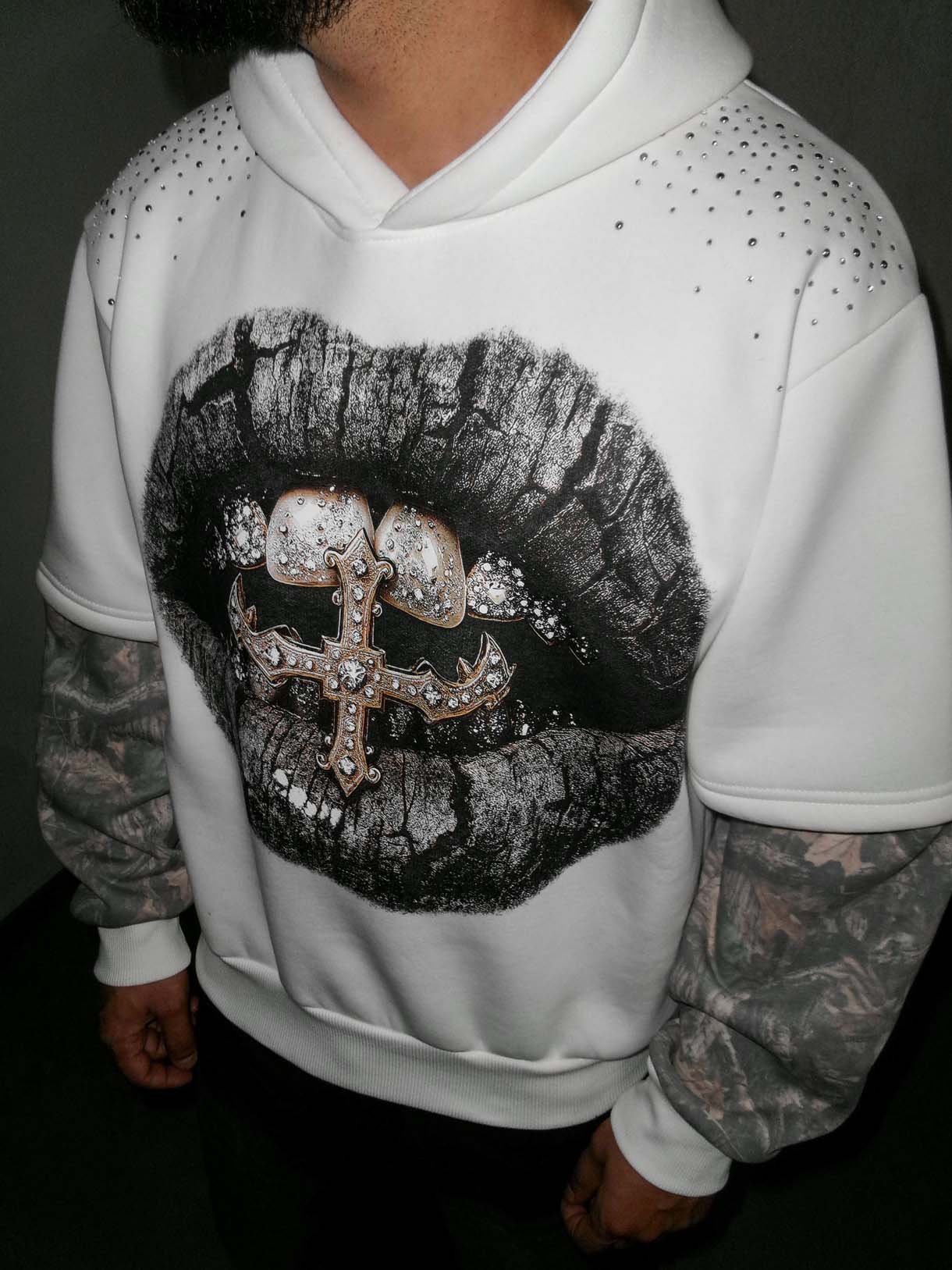 Hoodie Camo Mouth Crown - immagine 5