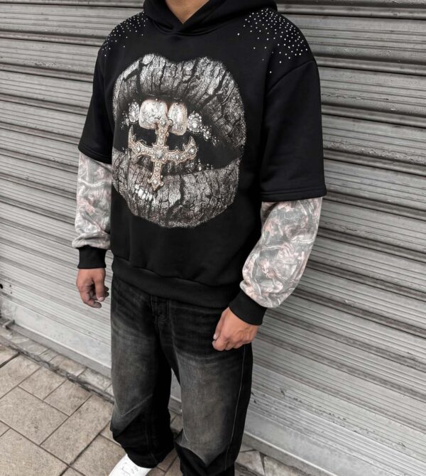 Hoodie Camo Mouth Crown