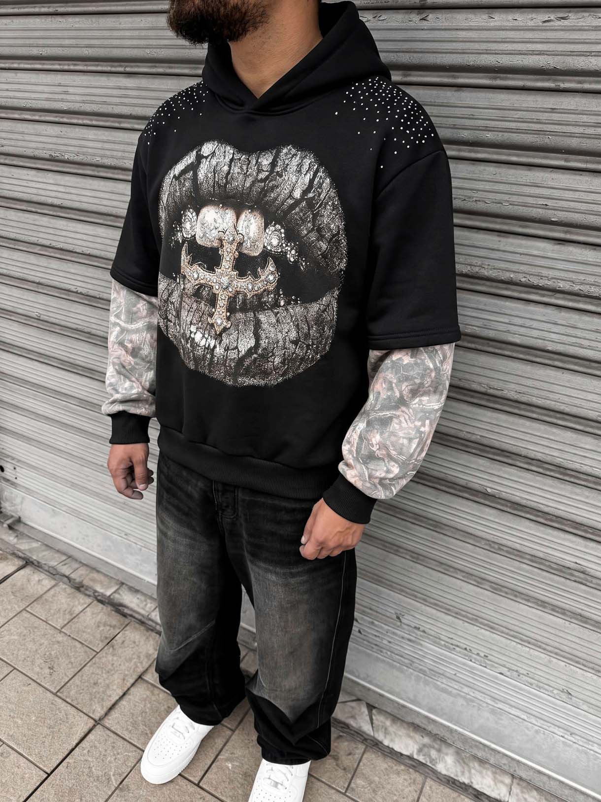 Hoodie Camo Mouth Crown - immagine 2