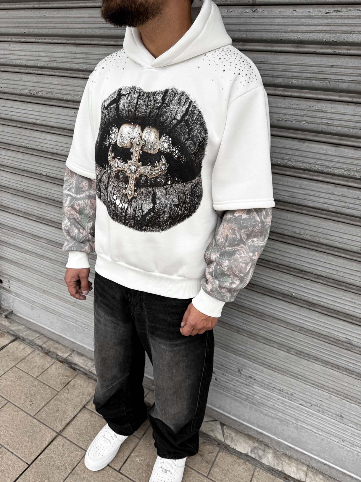 Hoodie Camo Mouth Crown - immagine 7