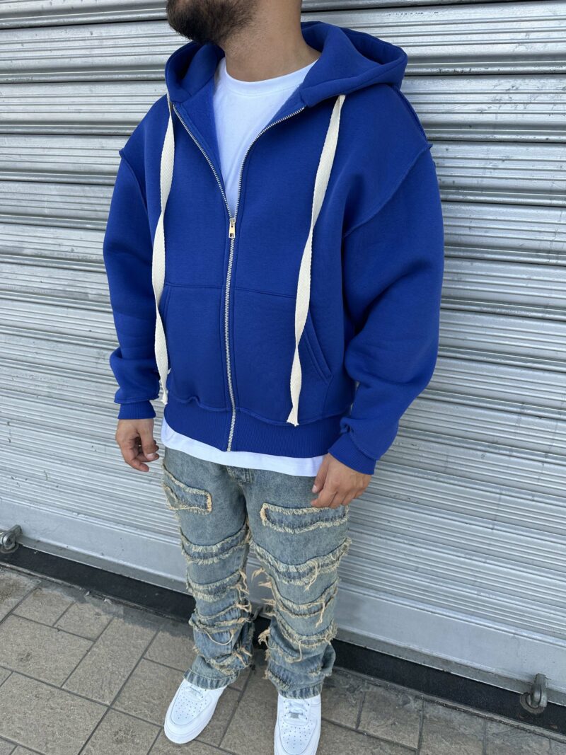 Hoodie Zip Cropped Cucitura Rovescio - immagine 3