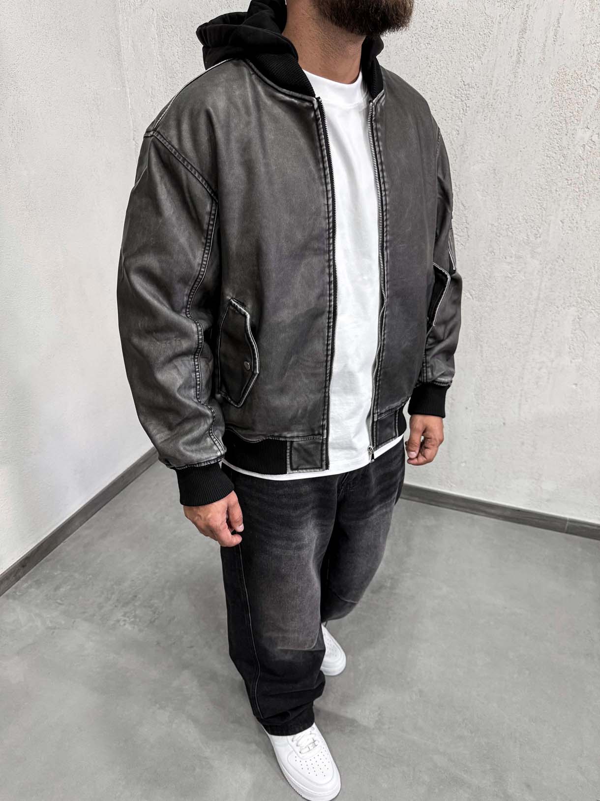 Bomber Ecopelle Cappuccio Mod.Z - immagine 5