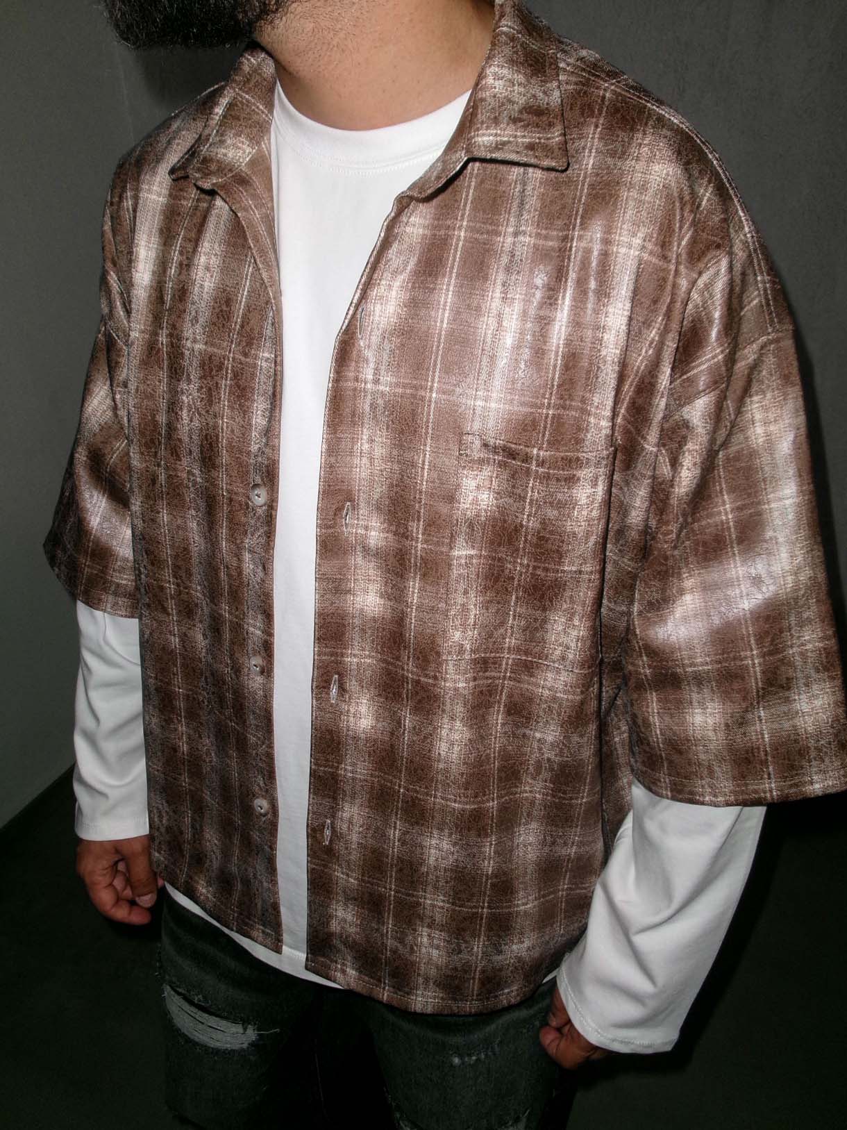 Camicia Spalmata Longsleeve Crop - immagine 2