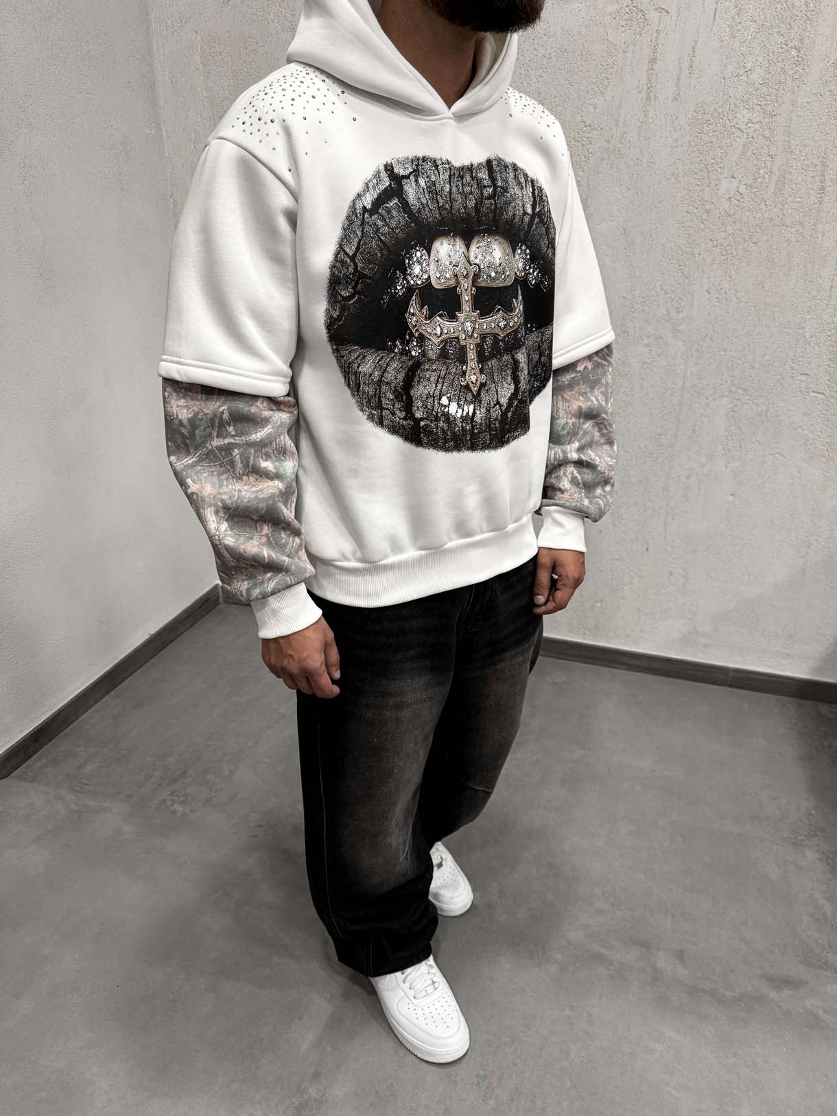 Hoodie Camo Mouth Crown - immagine 3