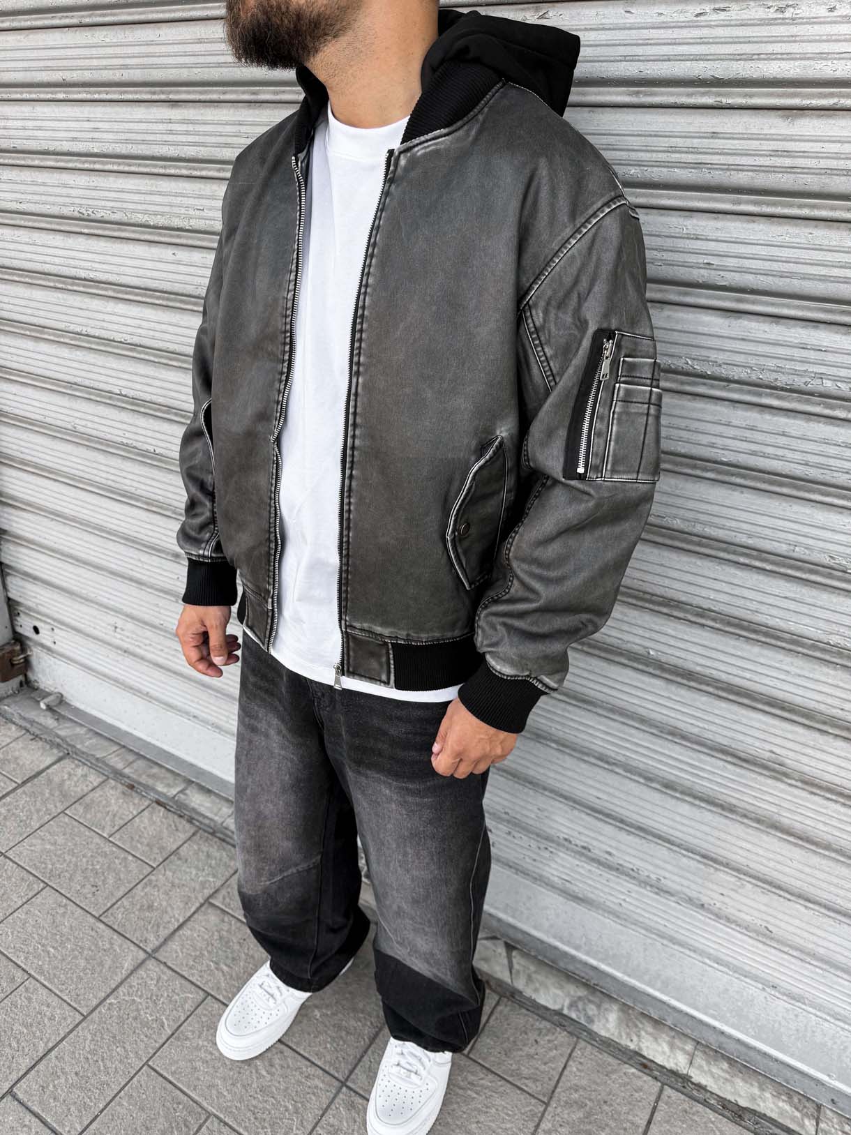 Bomber Ecopelle Cappuccio Mod.Z