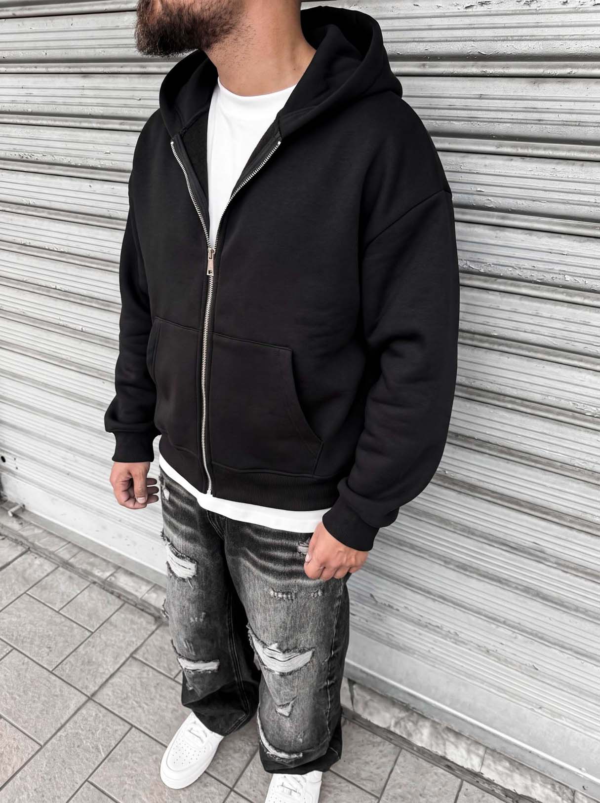 Hoodie Crop Zip Mod.Z - immagine 2