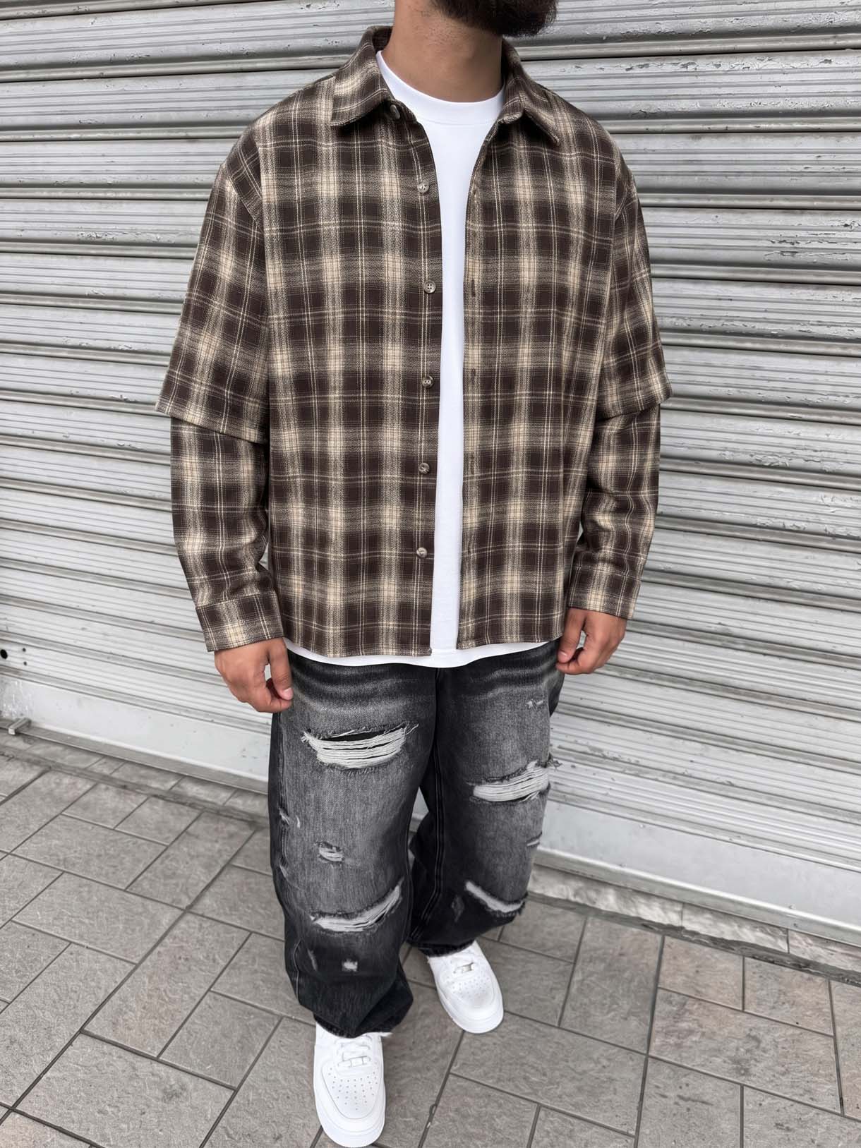 Camicia in flanella manica doppiata - immagine 2