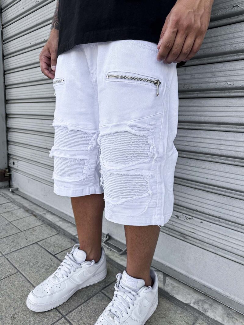 Shorts Byker Double Zip White