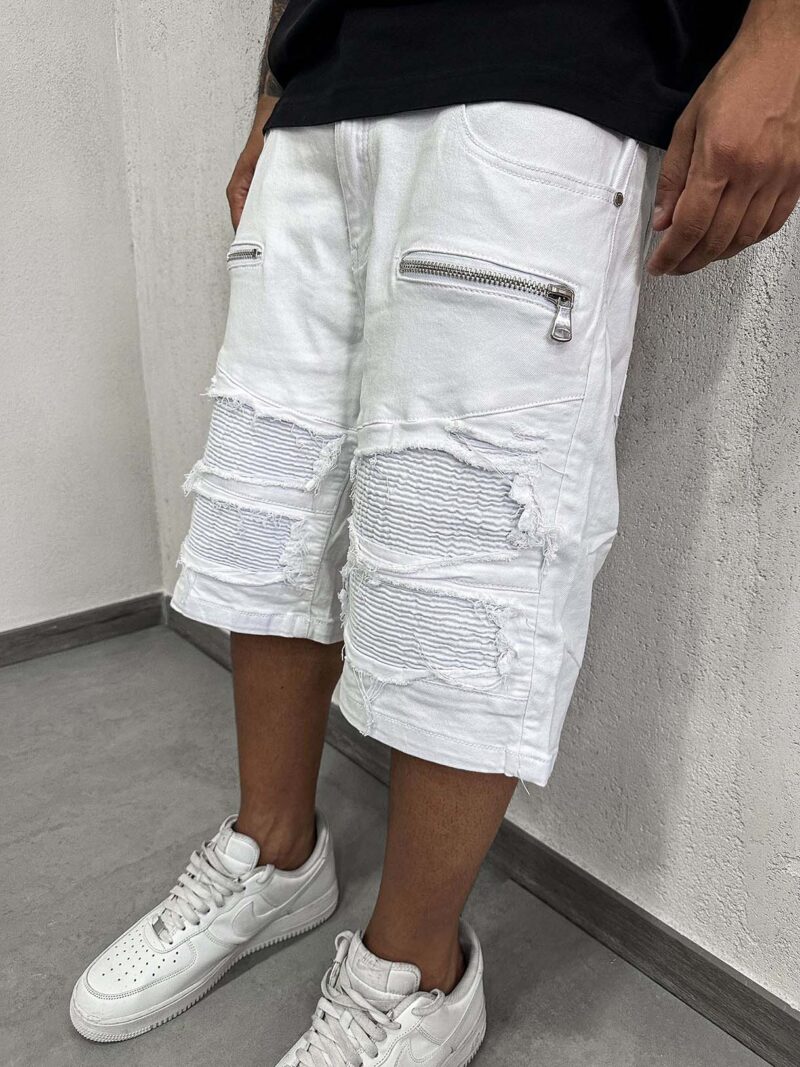 Shorts Byker Double Zip White - immagine 3