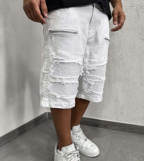 Shorts Byker Double Zip White
