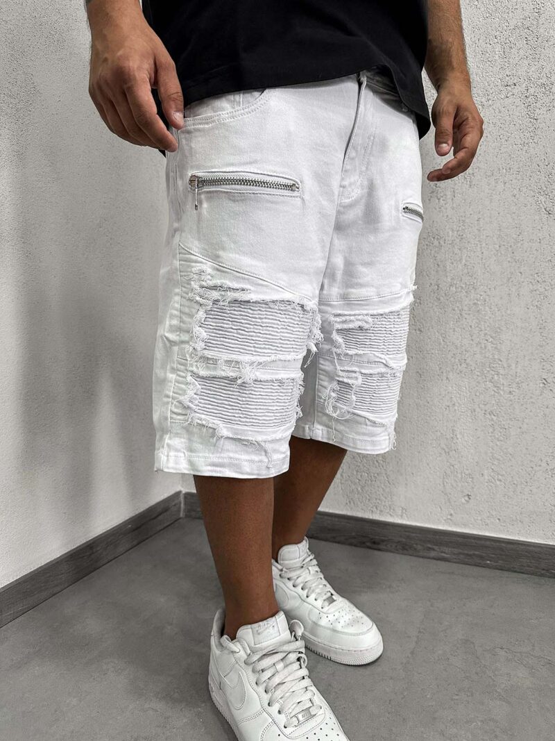 Shorts Byker Double Zip White - immagine 2
