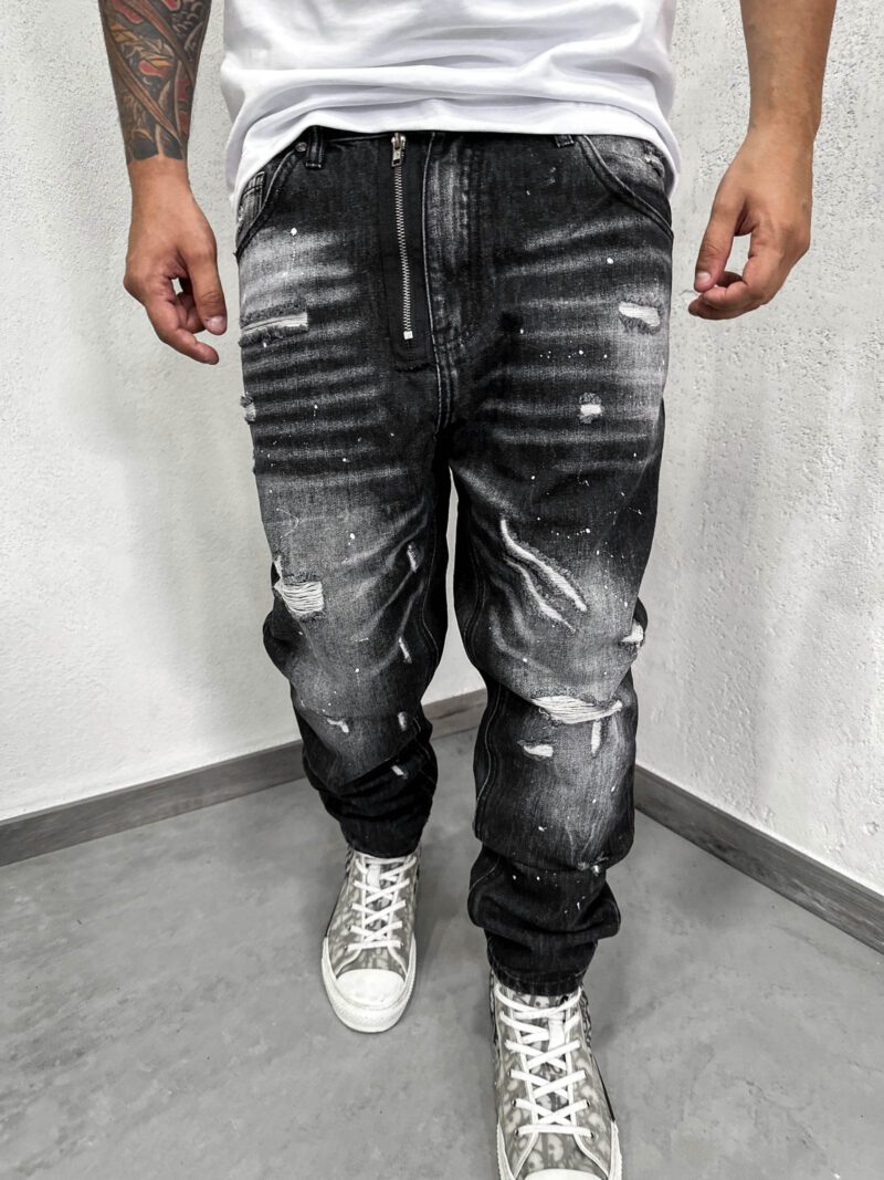Grey Pointed Zip