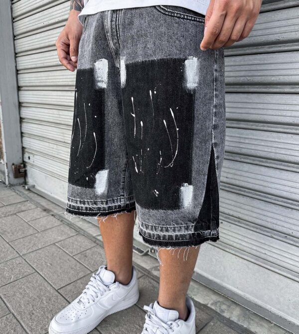 Flare Shorts Paint Grey