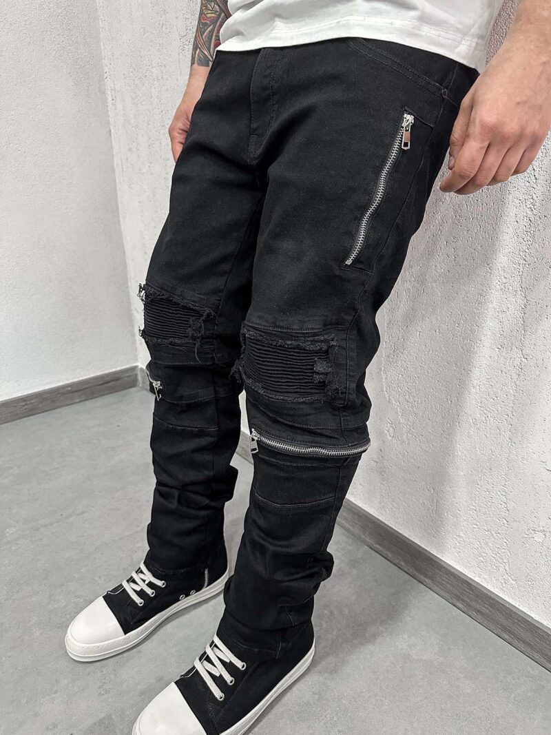Biker Patch Zip Black - immagine 3