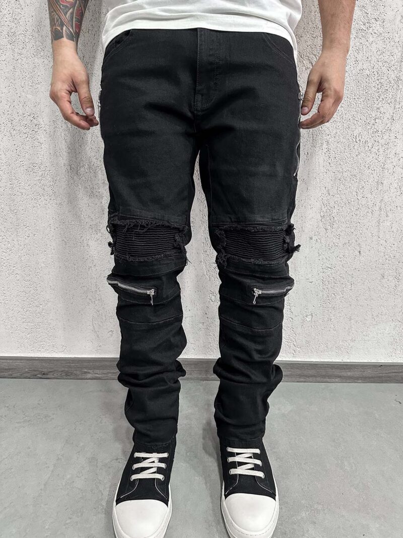 Biker Patch Zip Black - immagine 2