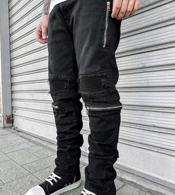 Biker Patch Zip Black