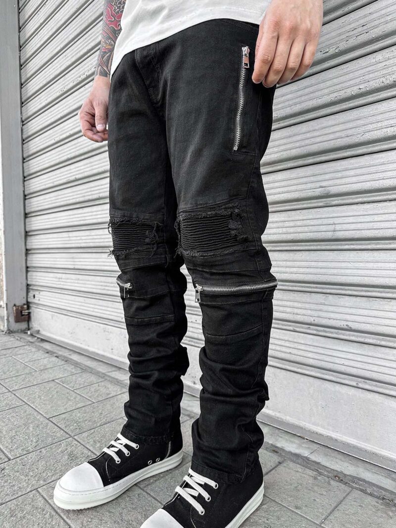 Biker Patch Zip Black