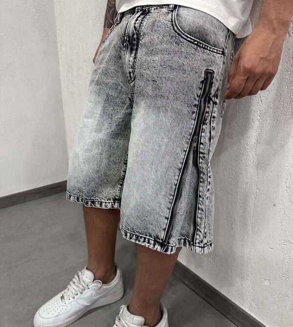 Shorts Flare Zip Grey
