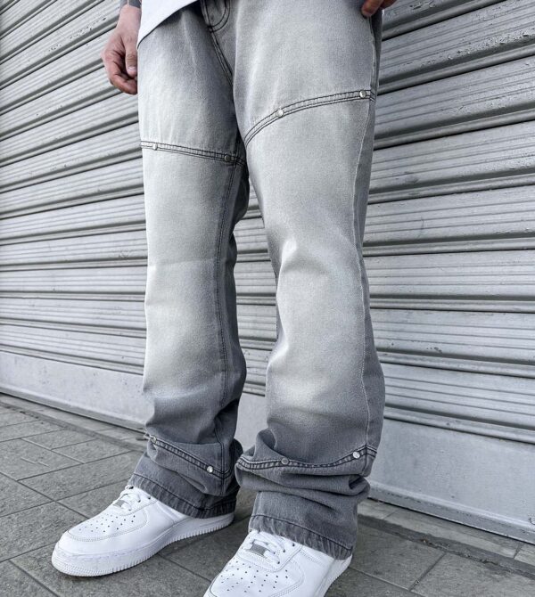 Flare Six Button Grey