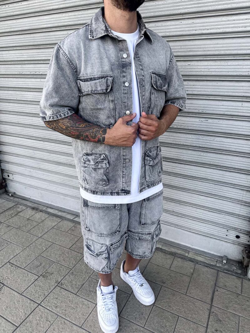 Cord Jeans Drawing Grey - immagine 3