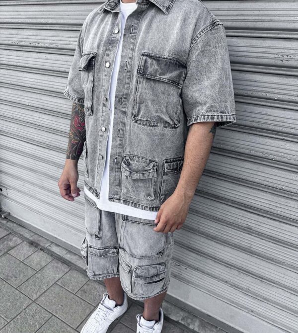 Cord Jeans Drawing Grey