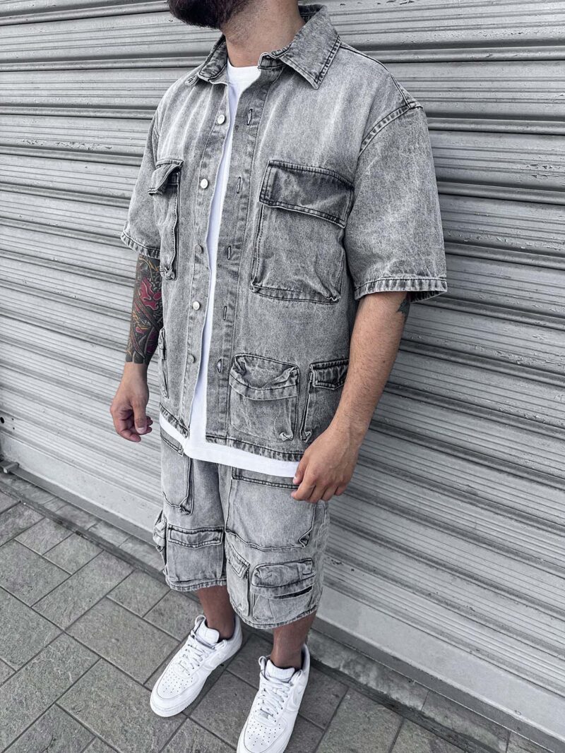 Cord Jeans Drawing Grey - immagine 2