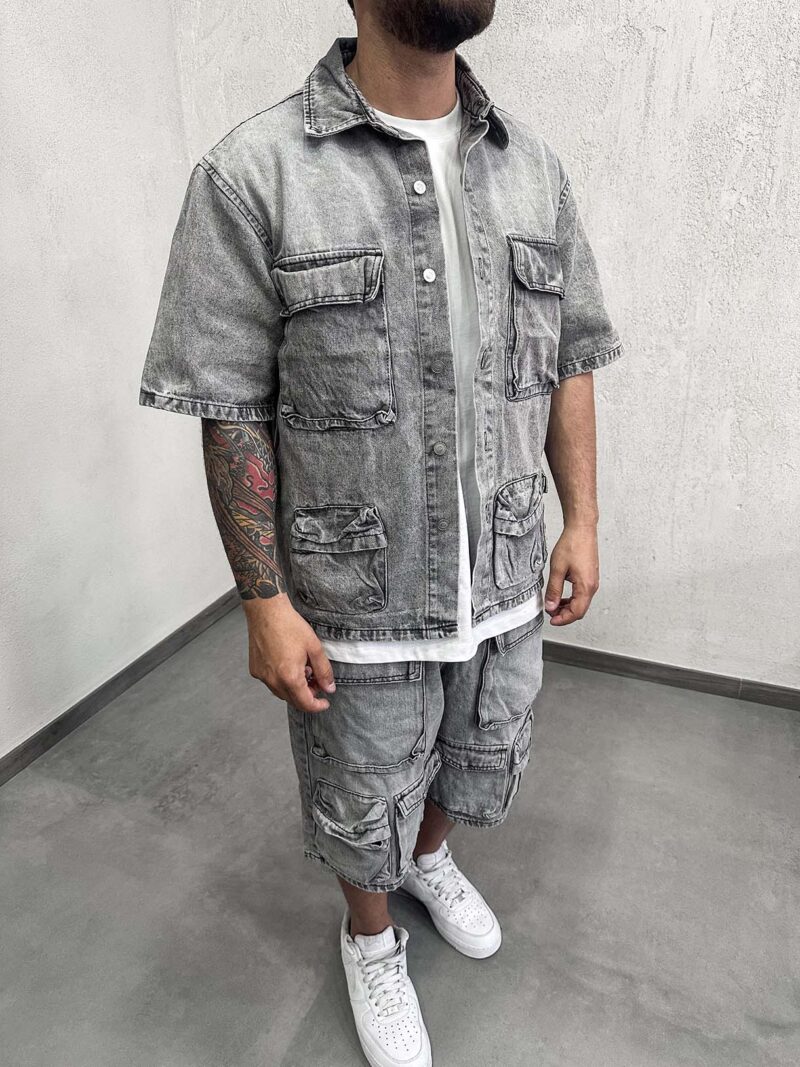 Cord Jeans Drawing Grey