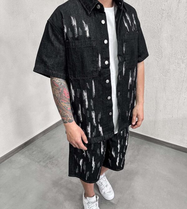 Coord Total Jeans Black Destroyed
