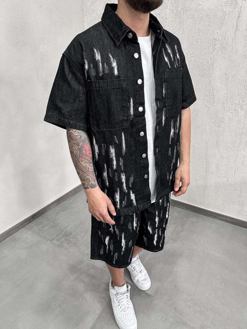 Coord Total Jeans Black Destroyed