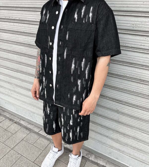Coord Total Jeans Black Destroyed