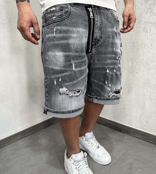 Shorts Double Zip Grey