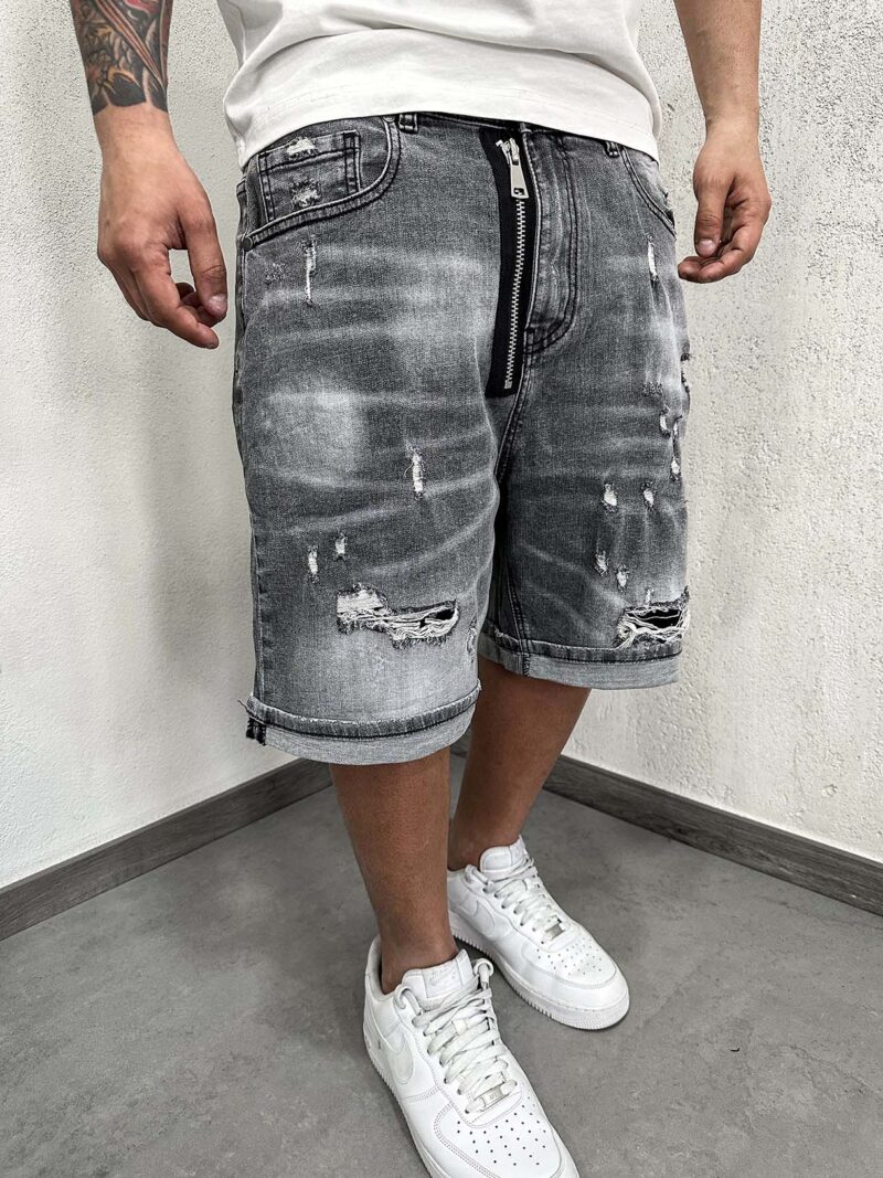 Shorts Double Zip Grey
