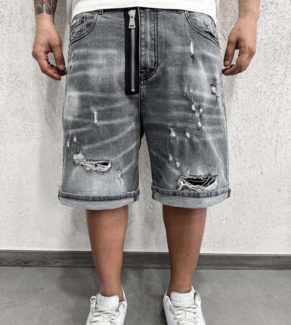 Shorts Double Zip Grey