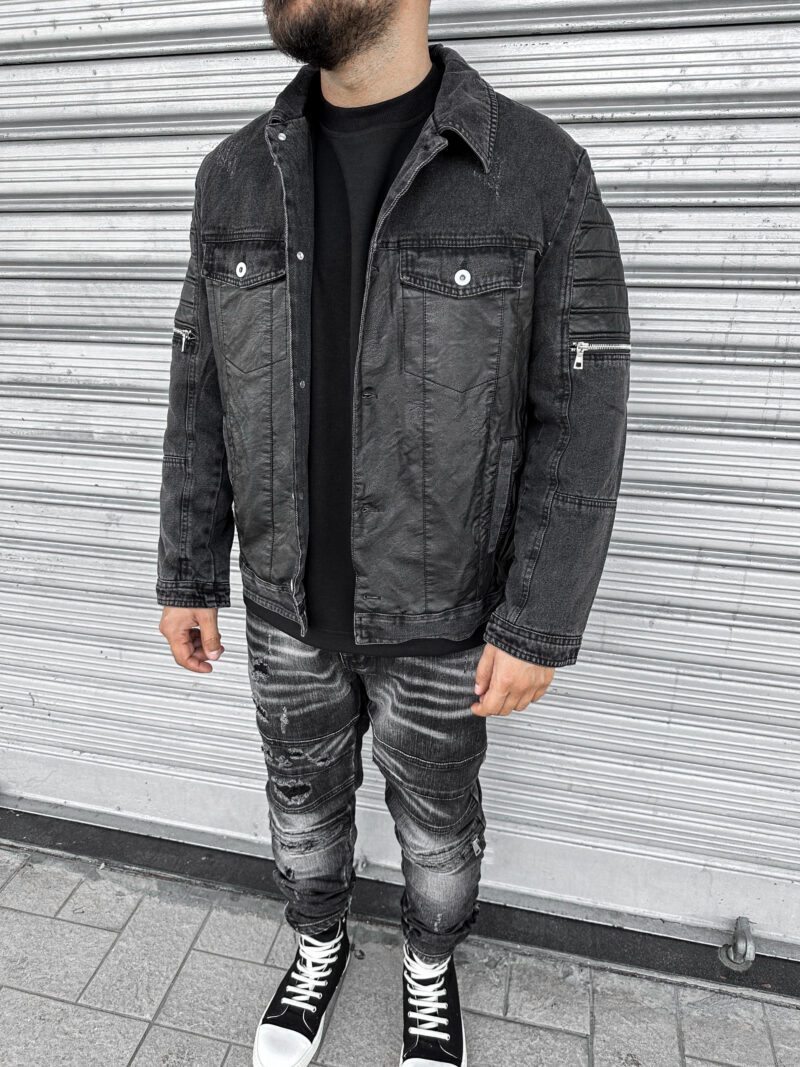 Jacket Jeans Leather Zip