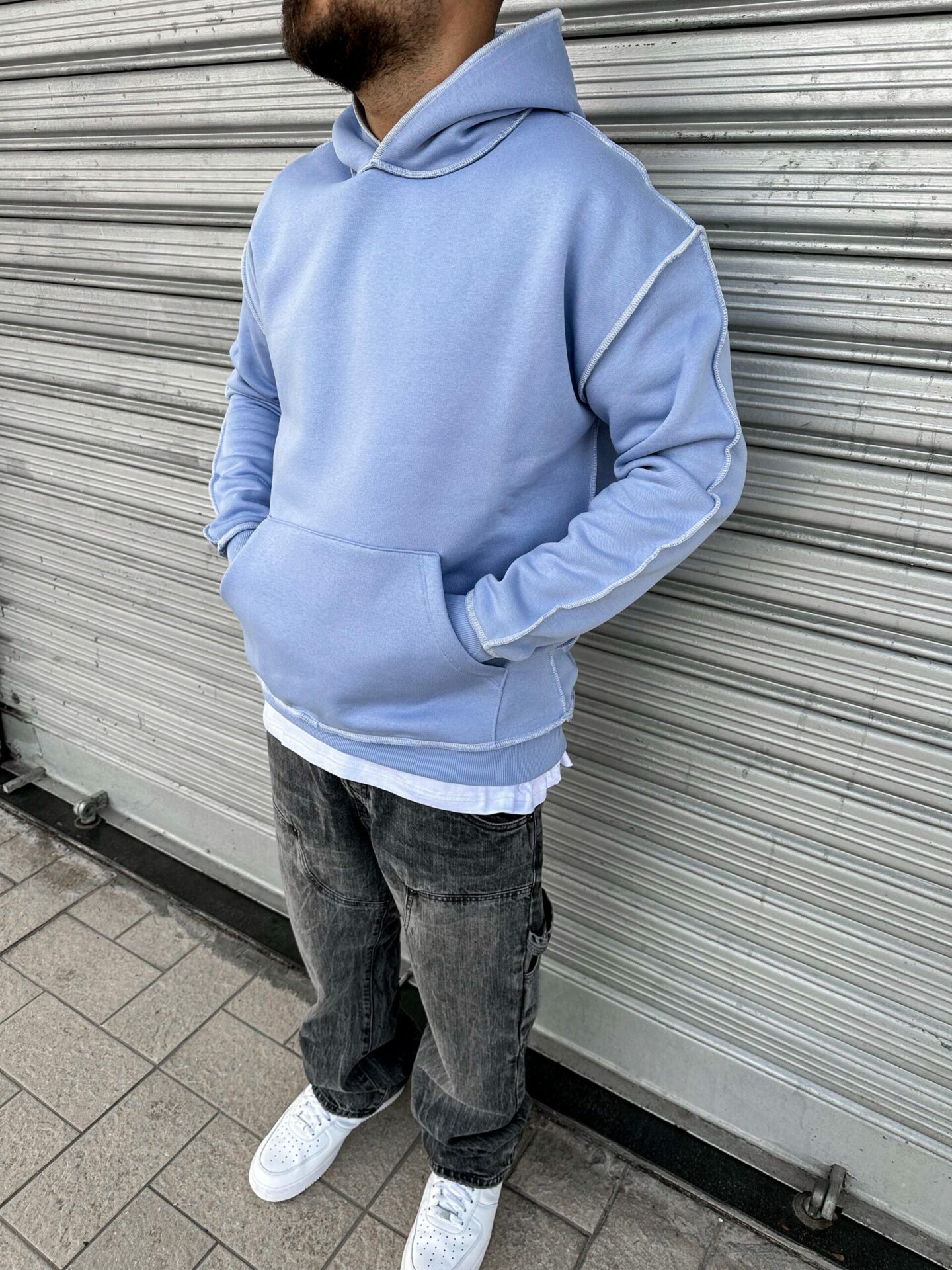 Hoodie Ricamo Rovescio Contrast - immagine 4