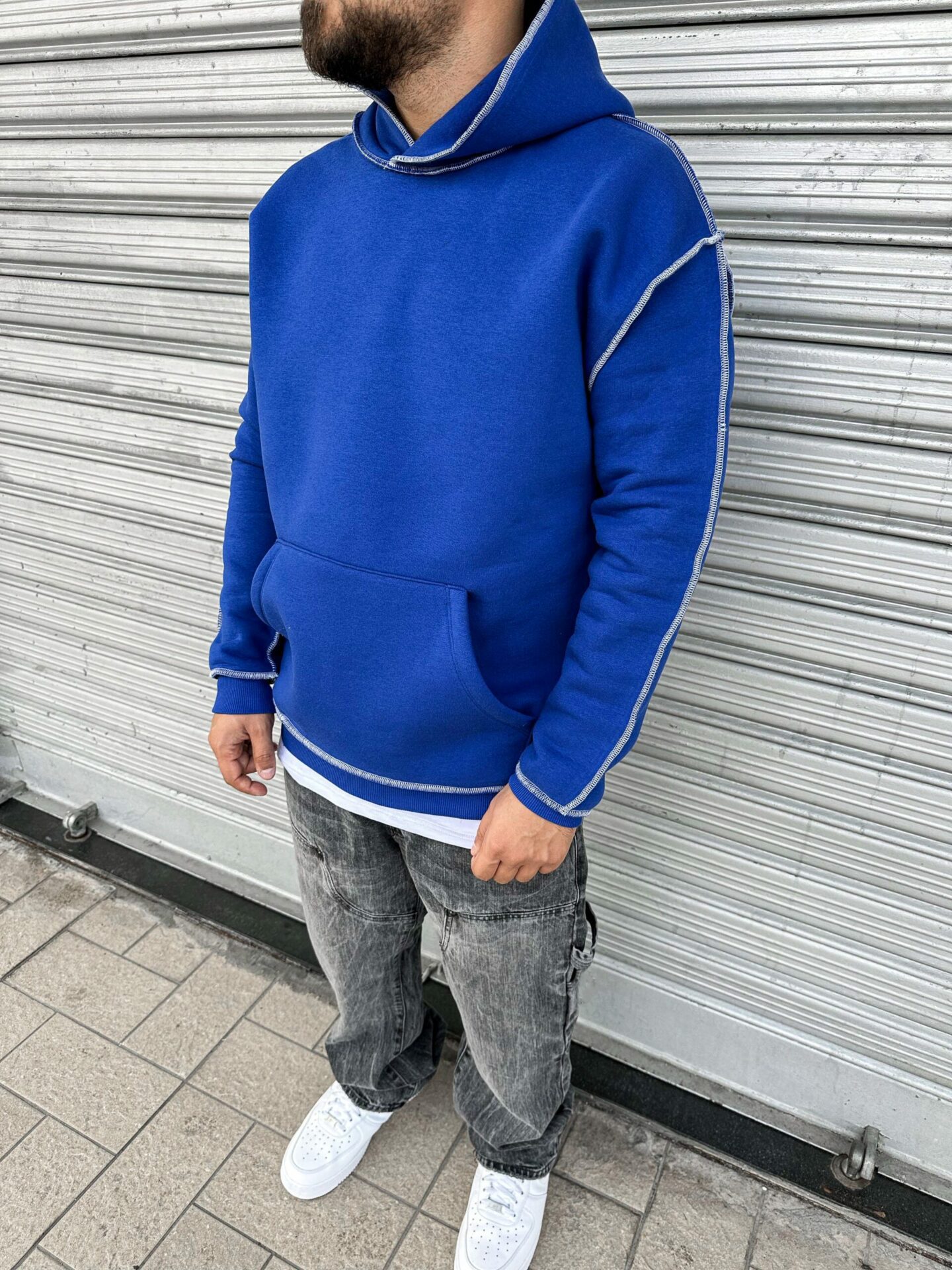 Hoodie Ricamo Rovescio Contrast - immagine 5
