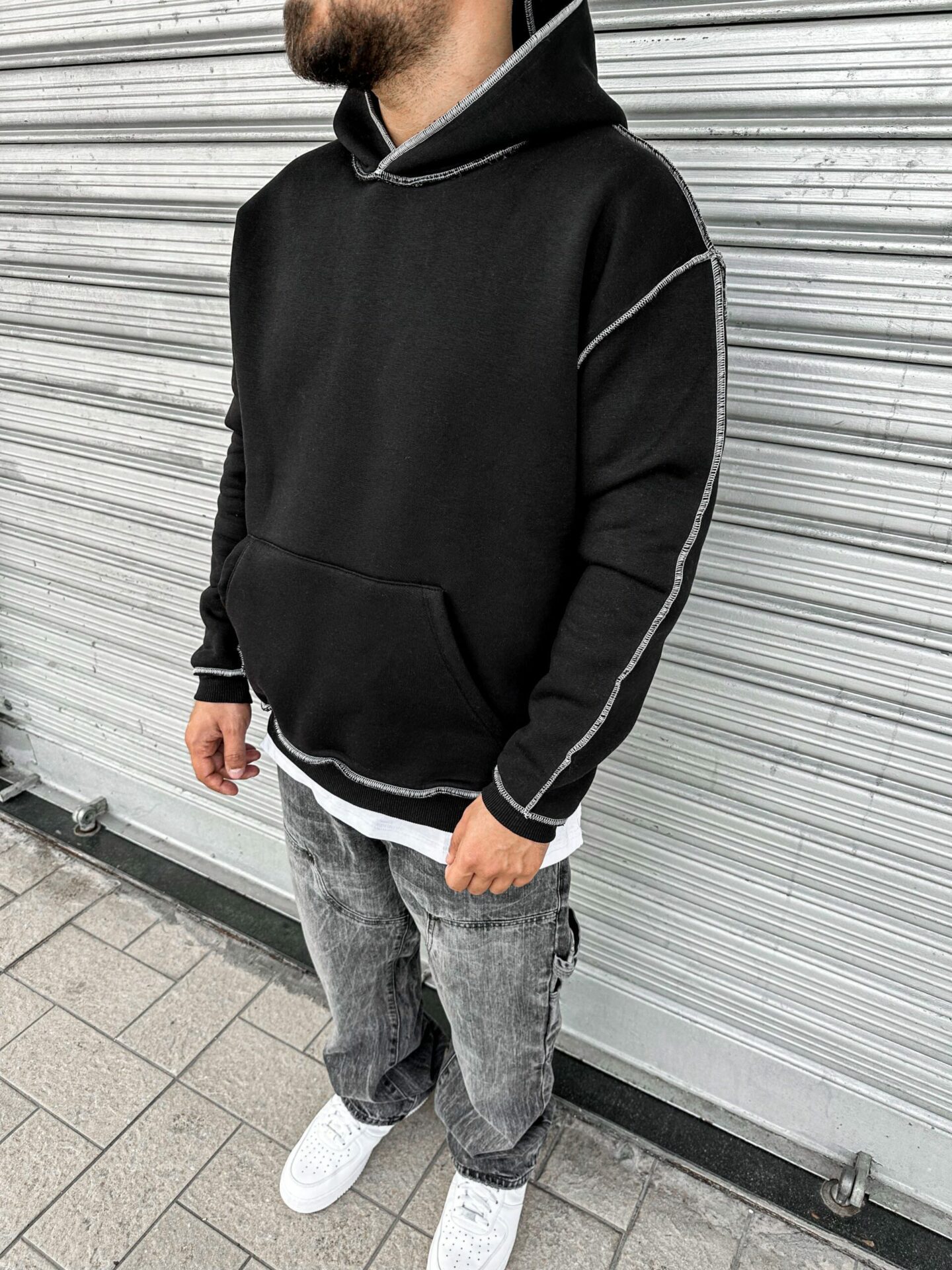 Hoodie Ricamo Rovescio Contrast - immagine 6