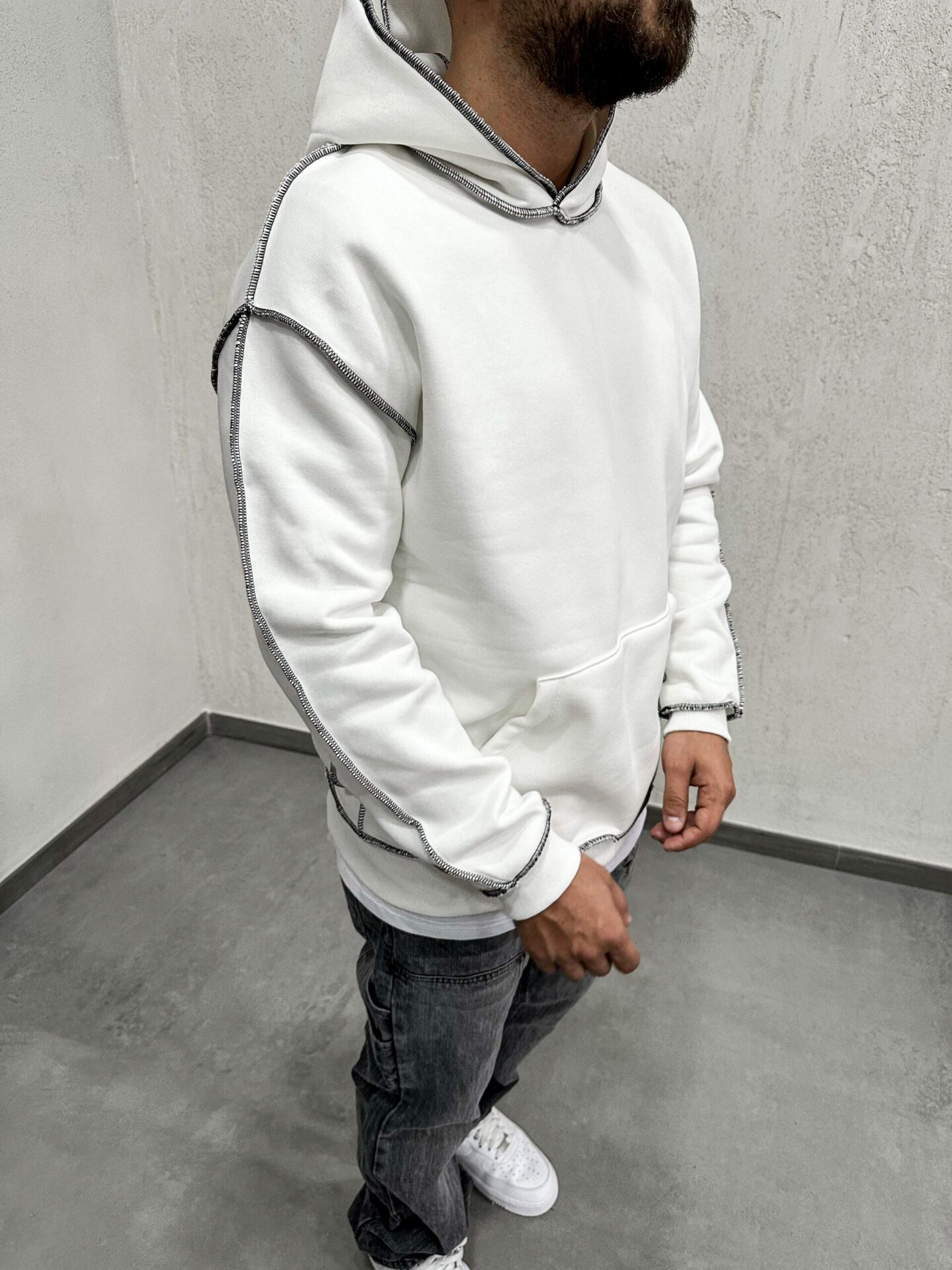 Hoodie Ricamo Rovescio Contrast - immagine 7