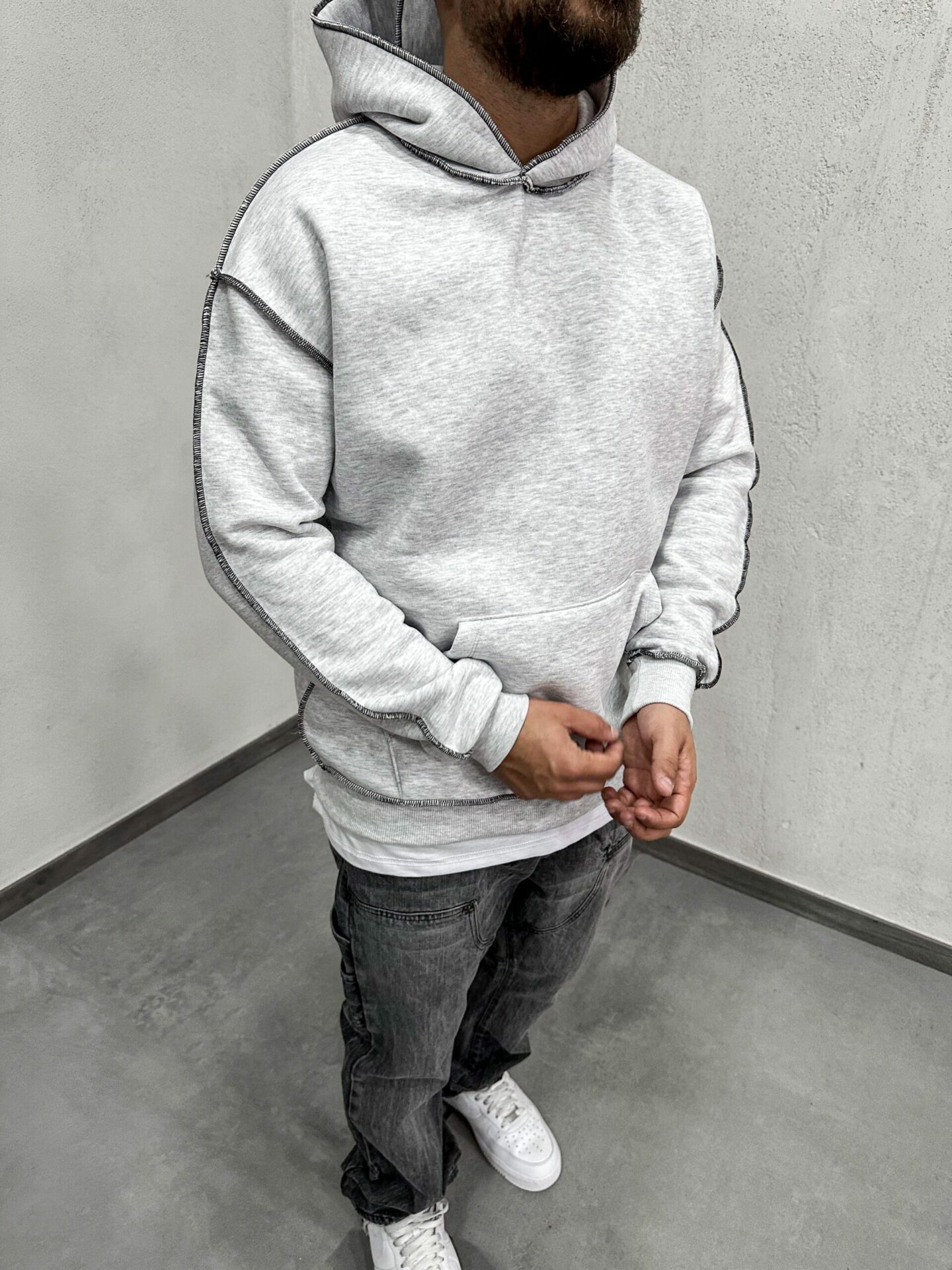 Hoodie Ricamo Rovescio Contrast - immagine 8