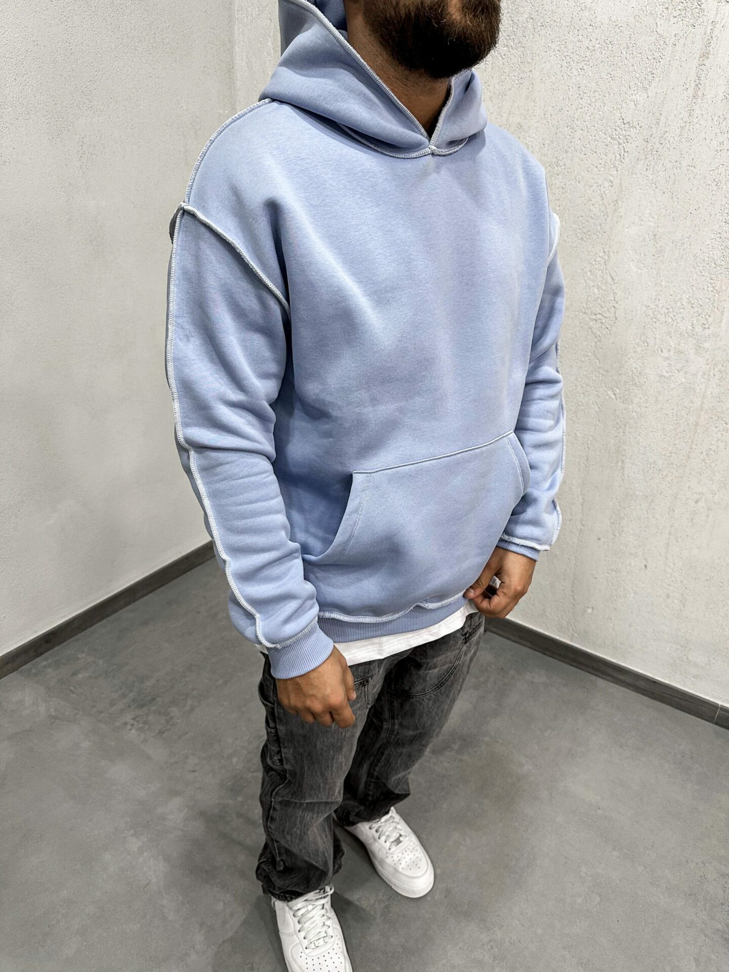 Hoodie Ricamo Rovescio Contrast - immagine 9